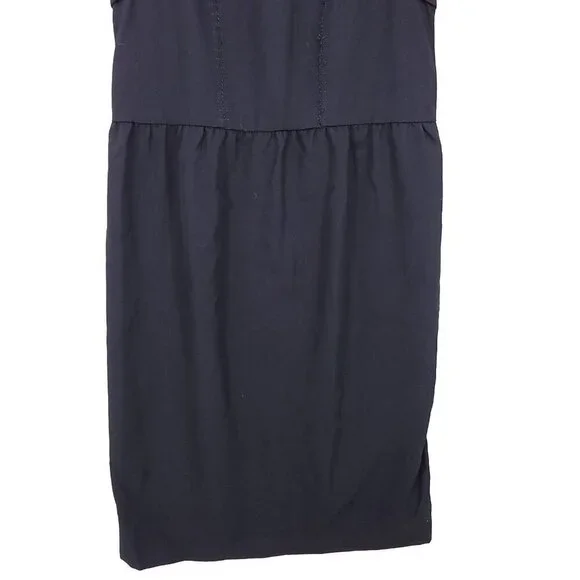 Marni 100% Wool Shift Dress 40 Made In Italy Sleeveless Peplum Black - Picture 4 of 12